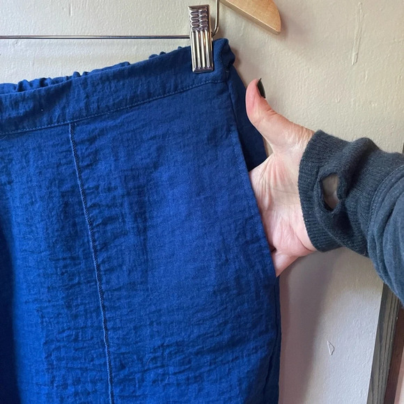 Habitat Women’s Rayon Pants Size Large Blue with Pockets & Front Seam Detail - Picture 9 of 11